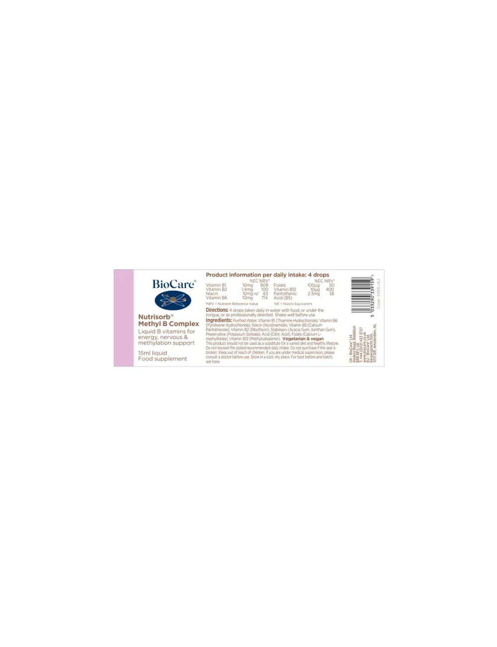 Nutrisorb® Methyl B Complex 15ml BioCare