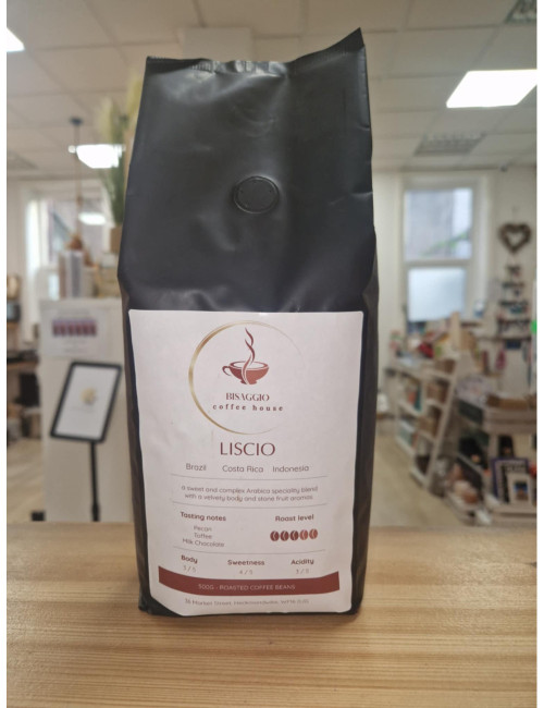 LISCIO Coffee Beans 500g | Brazil, Costa Rica & Indonesia Arabica Blend