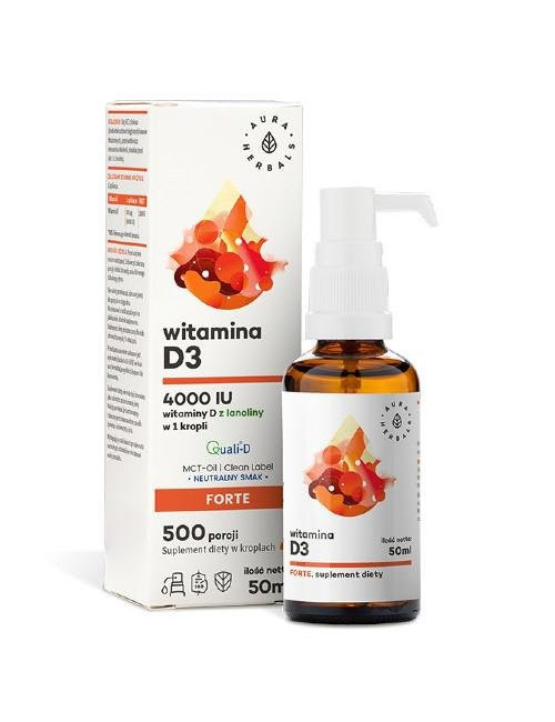 AURA HERBALS Vitamin D3 4000 IU Drops | Natural Vitamin D3 with MCT Oil